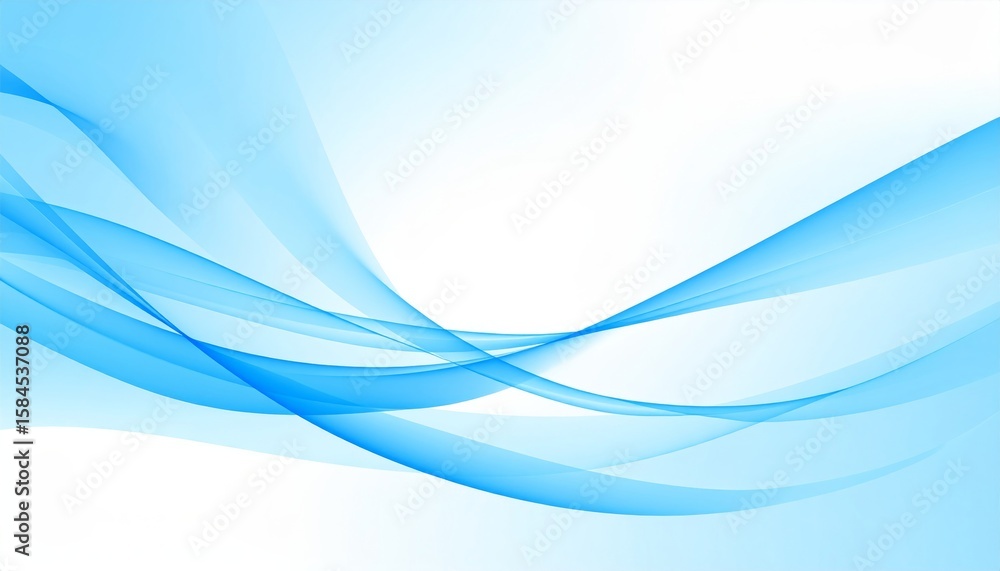 Aufkleber abstract blue background with dynamic light curves and smooth wave patterns, a digital art illustrat