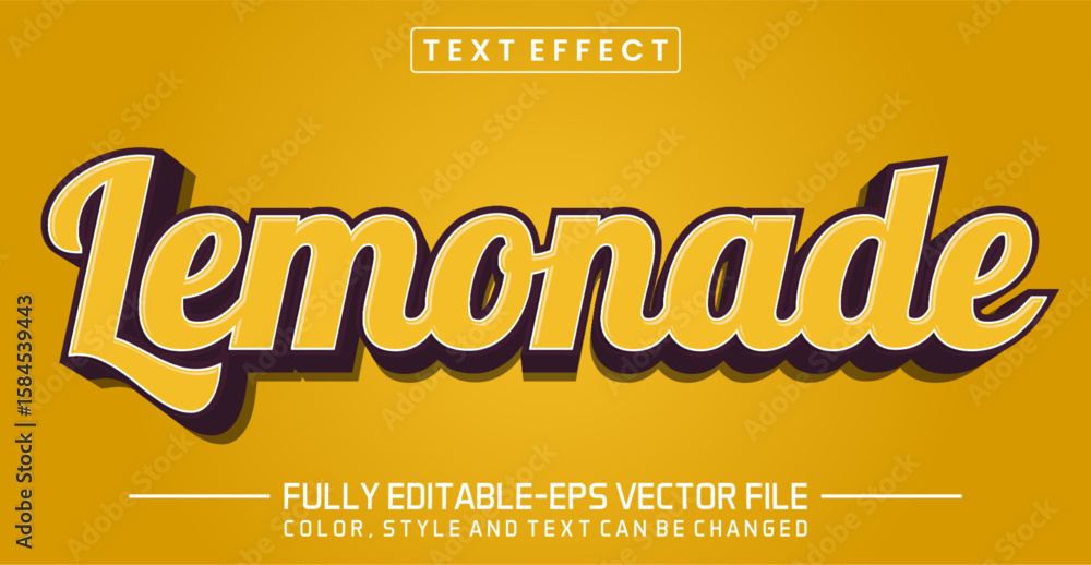 Poster lemonade font text effect editable