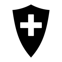 Obraz premium Medical Icons Shield, First Aid Kit, and Document