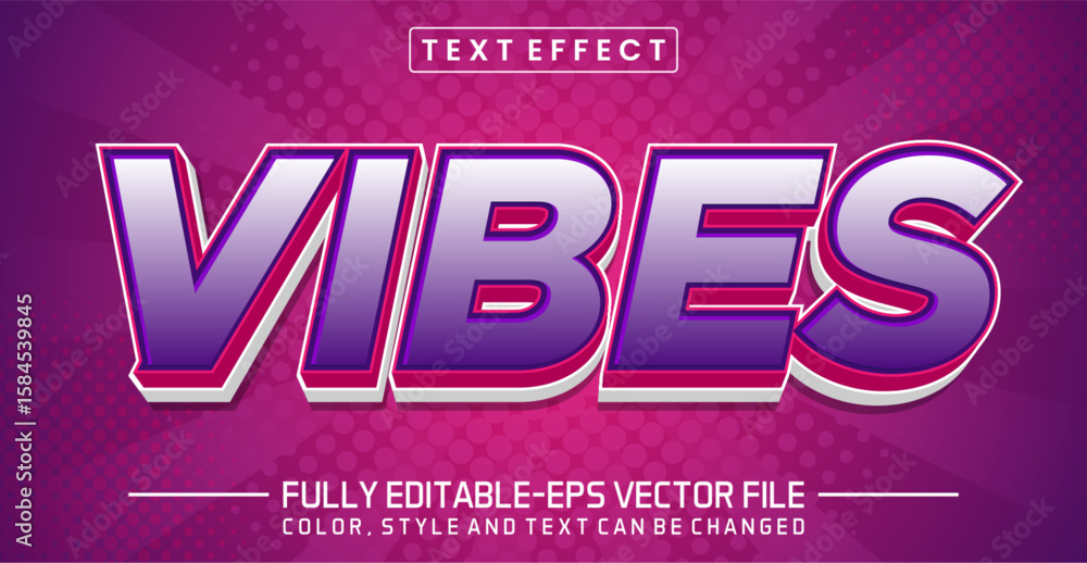 Fototapete vibes font text effect editable