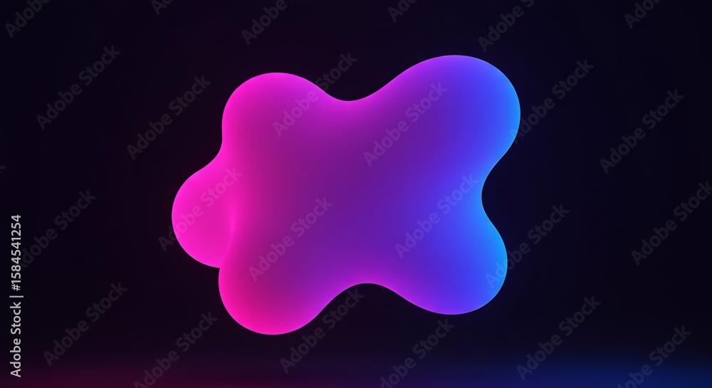 Poster floating glowing blob morphs in dim void