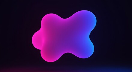 Floating glowing blob morphs in dim void