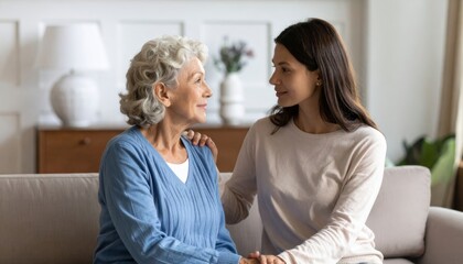 高齢の母に寄り添う娘の温かな時間