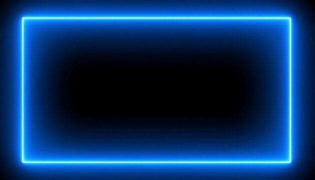 Neon blue rectangle frame (1)