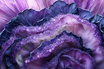 Obraz premium Close-up of vibrant purple cabbage.