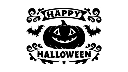 Happy halloween silhouette vector