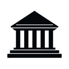 Bank Or Courthouse Icon Vector Illustration