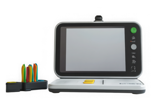 Dental intraoral scanner device, dentistry digital scan equipment, imaging diagnostic tool, dental clinic technology isolated on transparent background