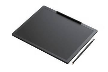 Digital writing tablet lcd ewriter with stylus pen for notes doodles and sketches png isolated on transparent background
