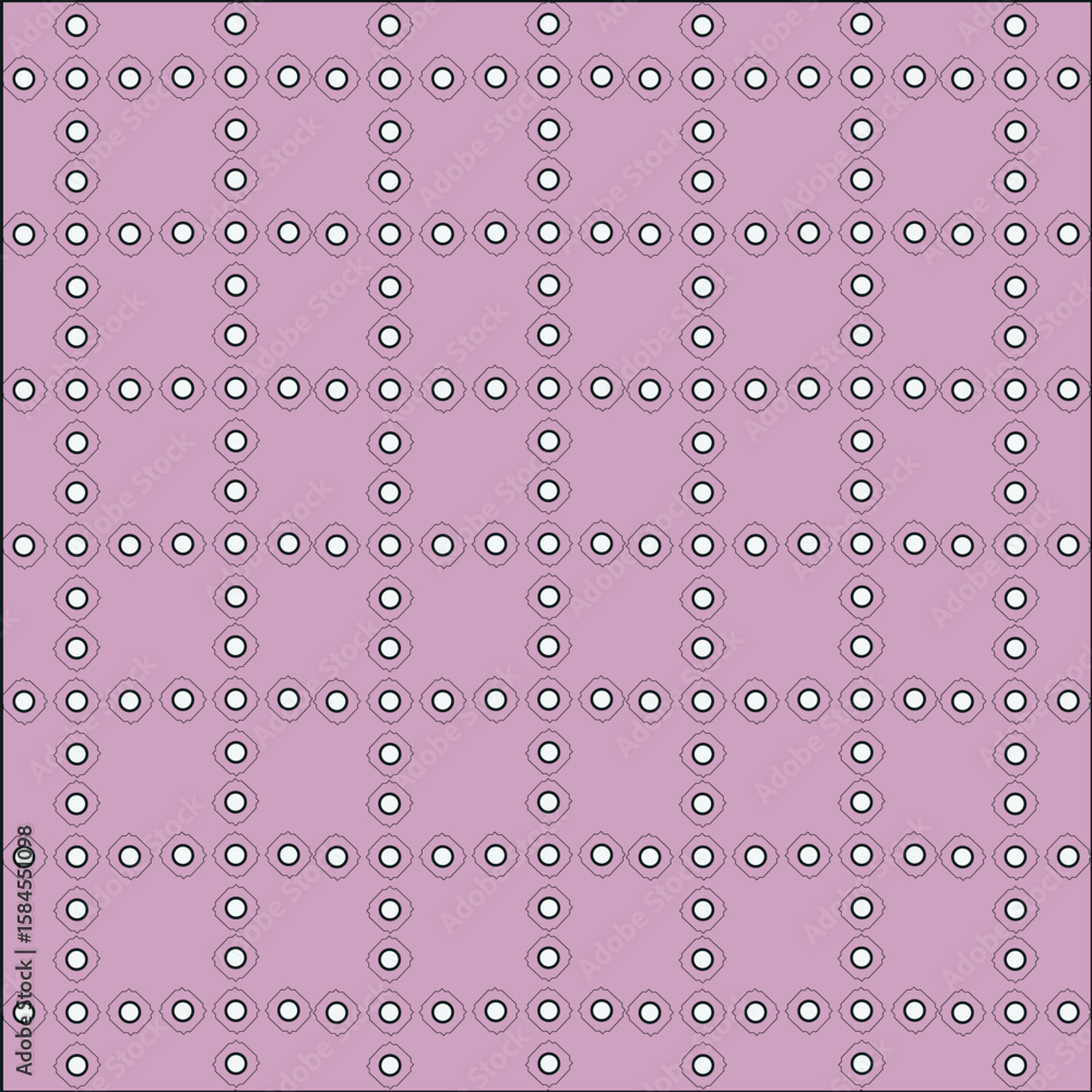 Aufkleber seamless pink background pattern with dotted circles in geometric grid design