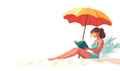 A collection of tropical beach travel elements and summer vacation scenes, perfect for commercial use and design assets.