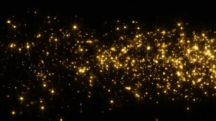 golden stars and bokeh lights sparkle glitters light trail alpha channel loop 4k animation, shiny glowing gold particles on transparent background. - Powered by Adobe
