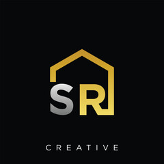 sr Logo modern  luxury elegant vector icon creative
