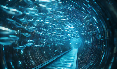 3D abstract visuals and futuristic elements isolated on black, designed for versatile commercial use across technology, minimal, sci-fi, and eco concepts