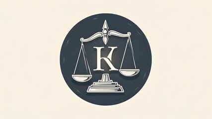 Professional logo concept for law firms or legal advisors. Features elements like justice scale, gavel, shield, initials with serif fonts and formal color palette.

