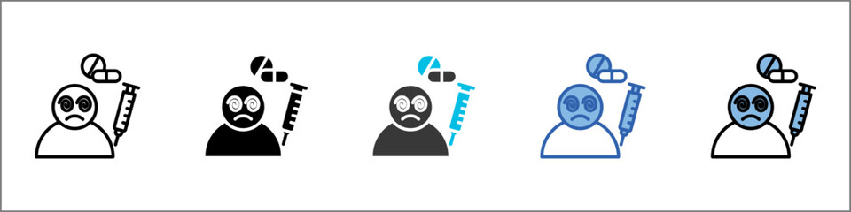 Subtance Abuse Icon Pack Multistyle Illustration