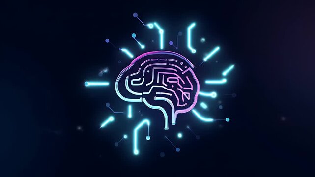 Futuristic and bold logo concept for tech startups or software developers, with digital icons like code brackets, circuits, AI brain, and modern typography.

