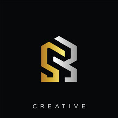 SR HOME Logo icon creative luxury elegant vector symbol company