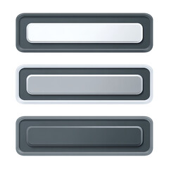 Three Rectangular UI Buttons: Modern Design Elements for Web and App Interfaces