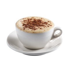 Aromatic Cappuccino in White Cup, Delightful Coffee Beverage, Perfect Morning Treat
