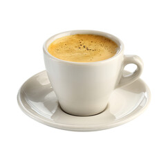 Aromatic Espresso in a Pristine White Cup: Delightful Morning Beverage