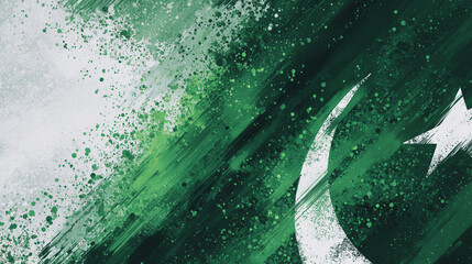 Green and White Abstract Background with Pakistan Flag Elements - Independence Day Loop Animation