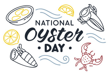 NATIONAL OYSTER DAY vector illustration