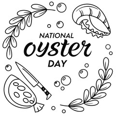 NATIONAL OYSTER DAY vector illustration