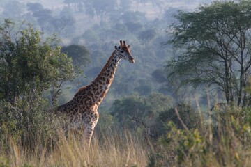 Obraz premium Wild giraffe observation