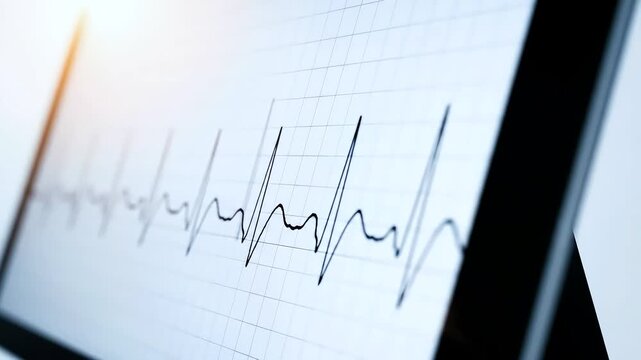 Heart monitor displaying irregular heartbeat pattern