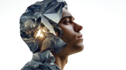 Abstract geometric head portrait