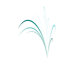 Abstract teal waves gracefully curve and flow, creating a dynamic and modern design element isolated on transparent background