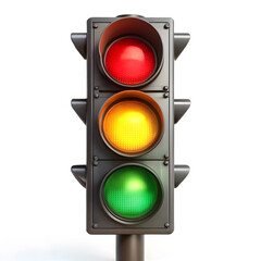 Traffic light on isolated white background