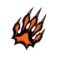 Bear Paw Print Vector, Wild Animal Track Logo, Tattoo, and Modern Design Art