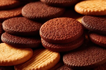Zoomed in Stack of Tasty Cookies