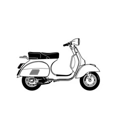 Obraz premium A sleek, minimalist line drawing of a classic Italian scooter against a stark white background.
