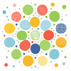collection of circles and dots, forming abstract patterns