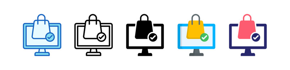 Ecommerce Multiple Style Icon Set Collection.  