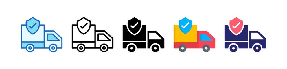Truck Multiple Style Icon Set Collection.  