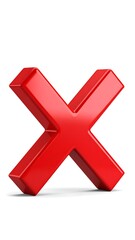 Fototapeta premium Red 3D X mark on white