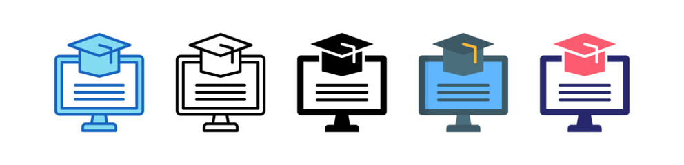 Elearning Multiple Style Icon Set Collection.  