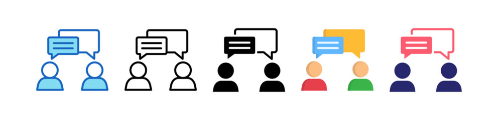 Conversation Multiple Style Icon Set Collection.  