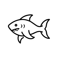 Obraz premium Simple line drawing of a shark swimming in the ocean 