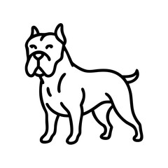 Obraz premium Cane Corso dog standing in a side view outline illustration 