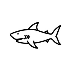Obraz premium Blacktip shark illustration in minimalist line art style 