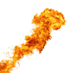 Fiery Inferno: Abstract Blaze of Orange and Yellow Flames Against Black Background