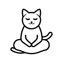 Obraz premium Cat meditating in a zen position with closed eyes and serene expression 