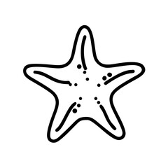 Starfish illustration on white background with minimal design concept  