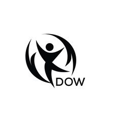 Classic Shield Logo with Stars and DOW Letters – Premium Badge or Security Brand Identity. DOW Letter Logo.
