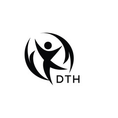 Classic Shield Logo with Stars and DTH Letters – Premium Badge or Security Brand Identity. DTH Letter Logo.
